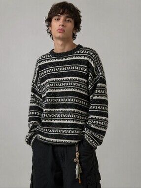 Vintage Randy River Crew Neck Sweater Size L Wool Blend Knit Pullover
